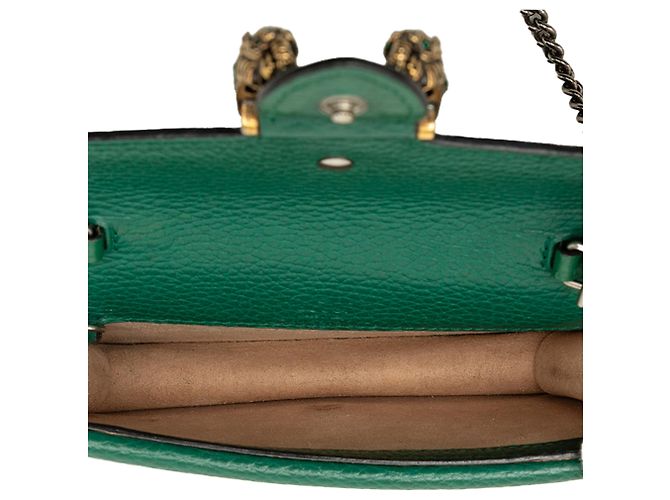 Borsa a tracolla Mini Dionysus Gucci in pelle di vitello verde - vista 4