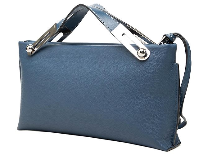 Borsa Missy Small LOEWE in vitello grana blu - vista 2