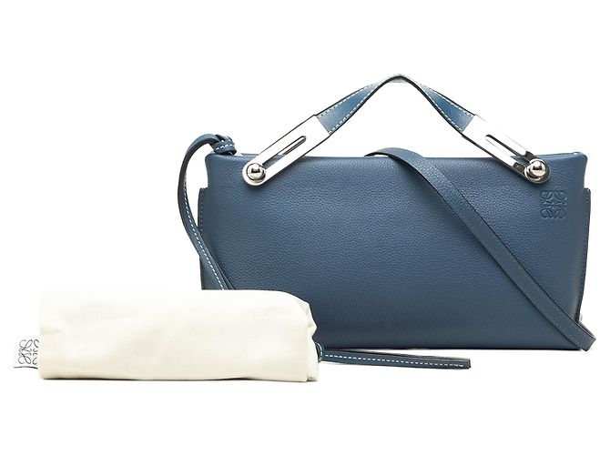 Borsa Missy Small LOEWE in vitello grana blu - vista 7