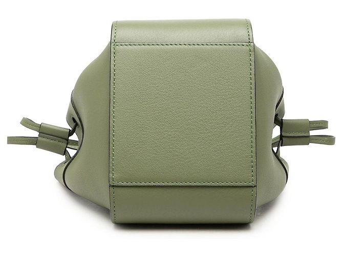 Borsa a sacchetto Mini Hammock in pelle verde LOEWE - vista 3