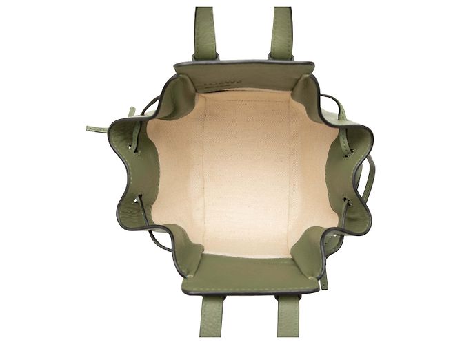 Borsa a sacchetto Mini Hammock in pelle verde LOEWE - vista 4