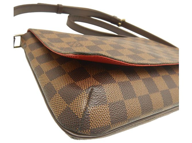 Borsa a tracolla Louis Vuitton Damier Ebene Musette Tango marrone con tracolla lunga - vista 13