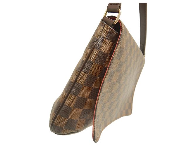 Borsa a tracolla Louis Vuitton Damier Ebene Musette Tango marrone con tracolla lunga - vista 14