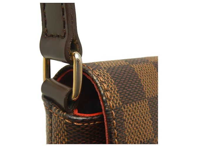 Borsa a tracolla Louis Vuitton Damier Ebene Musette Tango marrone con tracolla lunga - vista 15