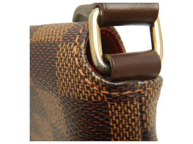 Borsa a tracolla Louis Vuitton Damier Ebene Musette Tango marrone con tracolla lunga - vista 16
