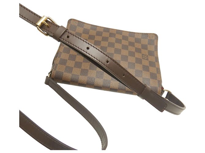 Borsa a tracolla Louis Vuitton Damier Ebene Musette Tango marrone con tracolla lunga - vista 17