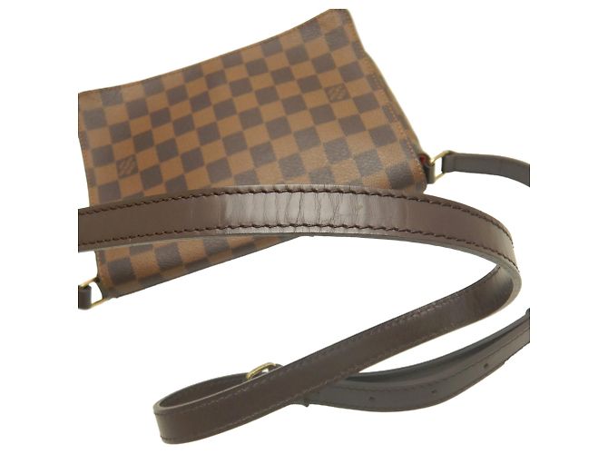 Borsa a tracolla Louis Vuitton Damier Ebene Musette Tango marrone con tracolla lunga - vista 18