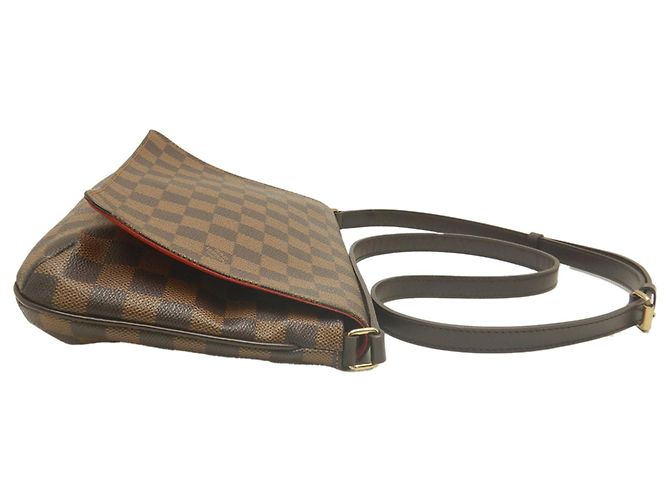 Borsa a tracolla Louis Vuitton Damier Ebene Musette Tango marrone con tracolla lunga - vista 19