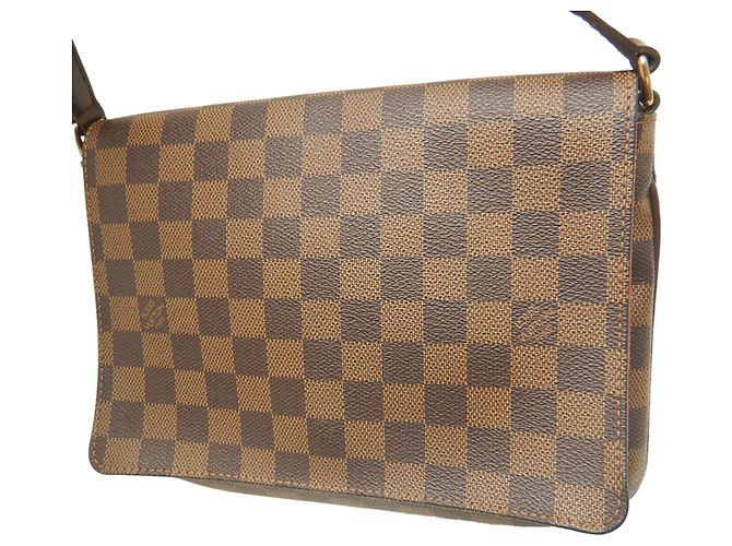 Borsa a tracolla Louis Vuitton Damier Ebene Musette Tango marrone con tracolla lunga - vista 2