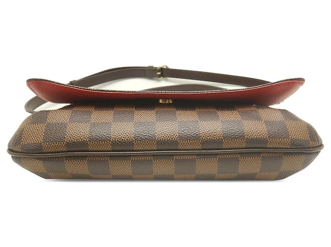 Borsa a tracolla Louis Vuitton Damier Ebene Musette Tango marrone con tracolla lunga - vista 3