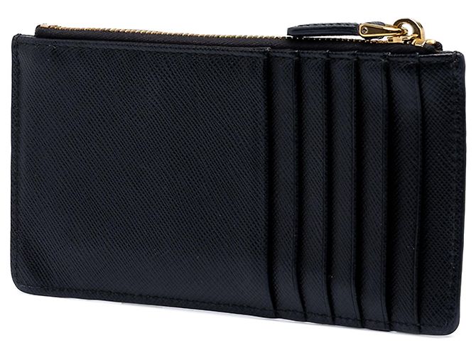 Portamonete e portacarte Prada Saffiano Nero - vista 2