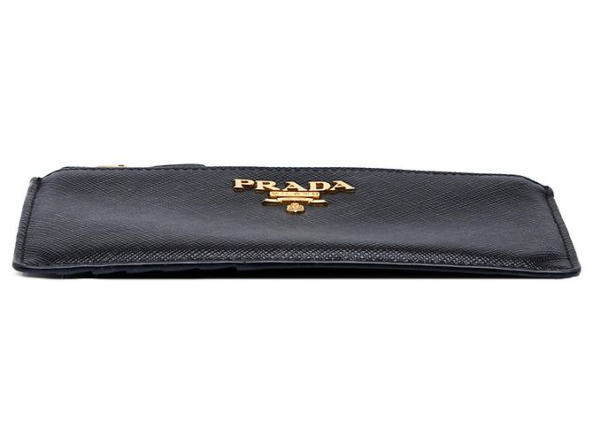 Portamonete e portacarte Prada Saffiano Nero - vista 3