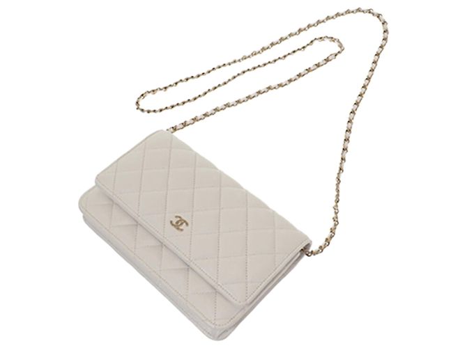 Borsa a tracolla Chanel Classic Caviar Wallet On Chain Bianca Bianco - vista 10