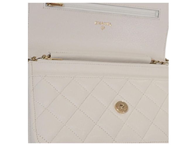 Borsa a tracolla Chanel Classic Caviar Wallet On Chain Bianca Bianco - vista 11