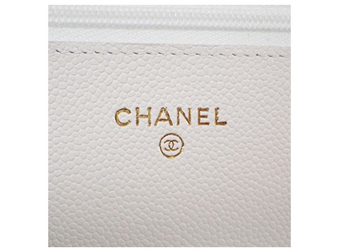 Borsa a tracolla Chanel Classic Caviar Wallet On Chain Bianca Bianco - vista 5