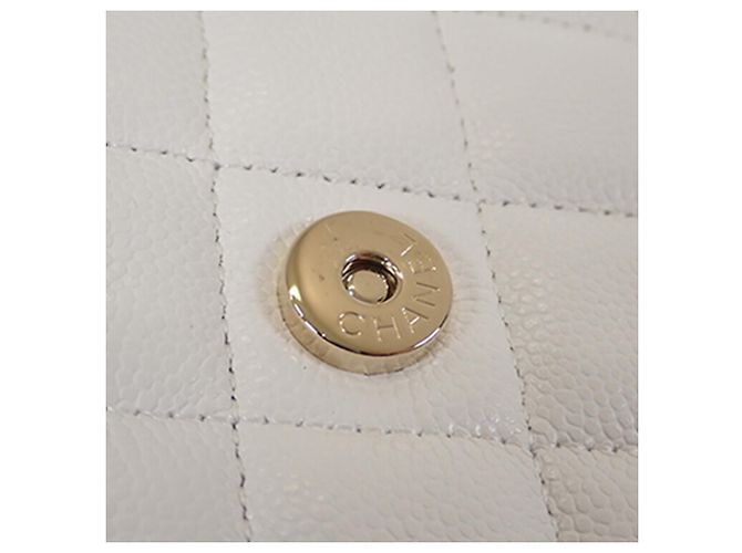 Borsa a tracolla Chanel Classic Caviar Wallet On Chain Bianca Bianco - vista 7