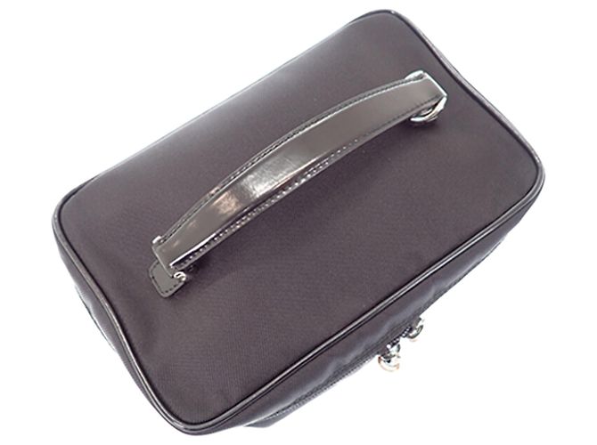 Bamboo Borsa Vanity Gucci in nylon nero con bambù - vista 6