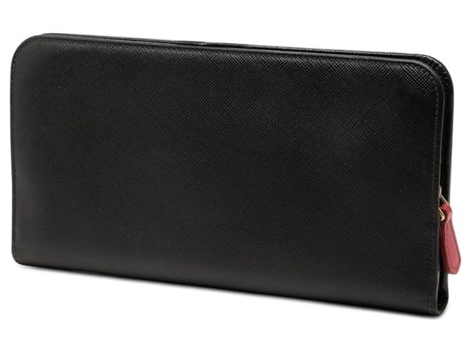 Portafoglio lungo Prada Saffiano con zip, nero - vista 2