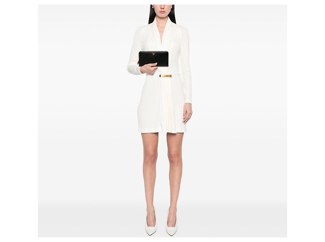 Portafoglio lungo Prada Saffiano con zip, nero - vista 7