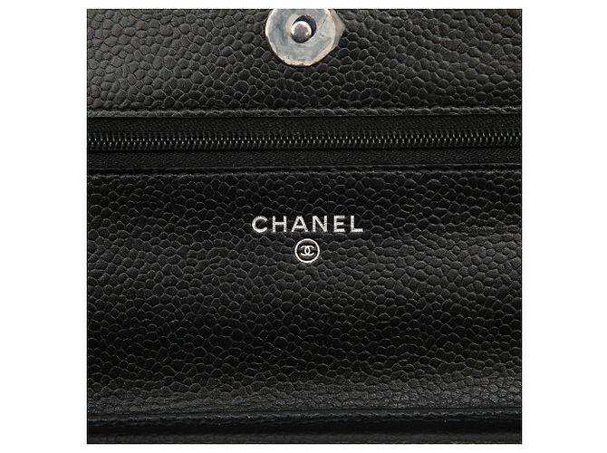 Borsa a tracolla Chanel CC Quilted Caviar Wallet on Chain Nera Nero - vista 5