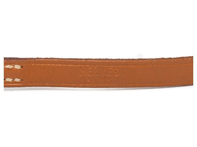 Bracciale Behapi Double Tour in pelle marrone Hermès - vista 4