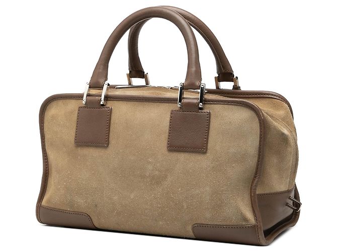 Borsa a mano LOEWE Amazona 28 in camoscio marrone - vista 2