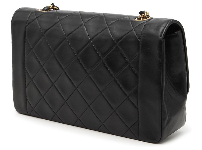 Borsa a tracolla Chanel Diana Medium Full Flap in pelle d'agnello nera Nero - vista 2