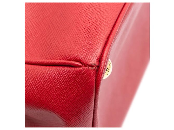 Borsa Prada Large Saffiano Lux Galleria Double Zip Rossa Rosso - vista 10