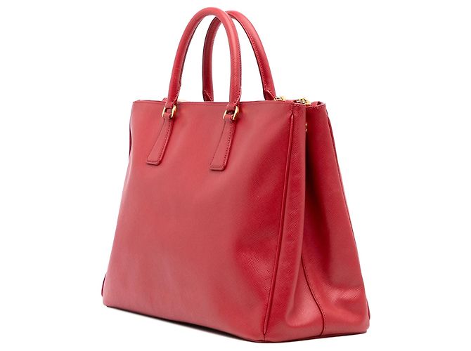 Borsa Prada Large Saffiano Lux Galleria Double Zip Rossa Rosso - vista 2