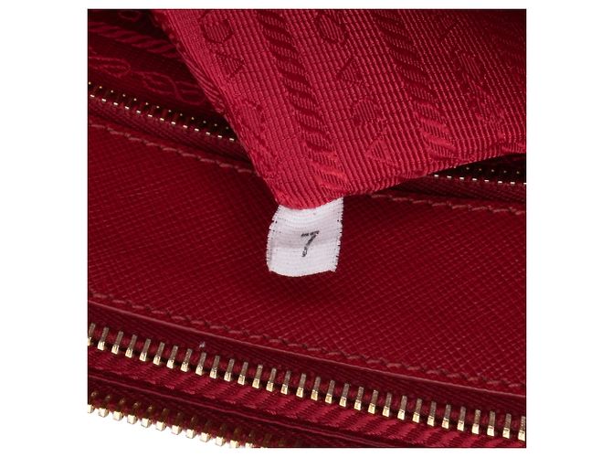 Borsa Prada Large Saffiano Lux Galleria Double Zip Rossa Rosso - vista 6