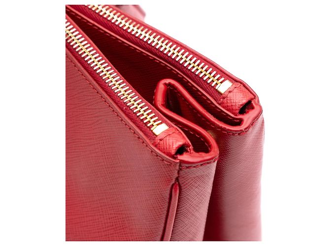 Borsa Prada Large Saffiano Lux Galleria Double Zip Rossa Rosso - vista 8