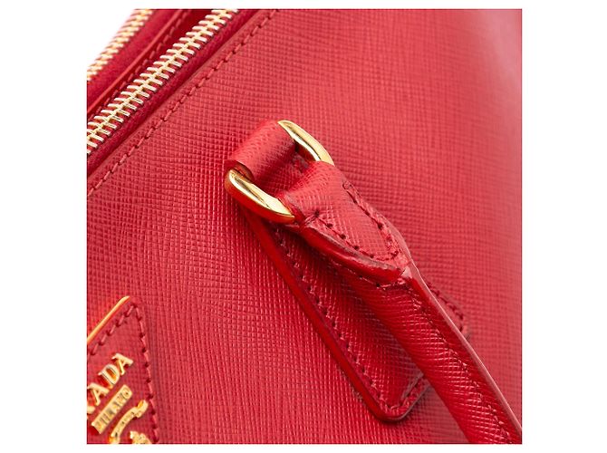 Borsa Prada Large Saffiano Lux Galleria Double Zip Rossa Rosso - vista 9