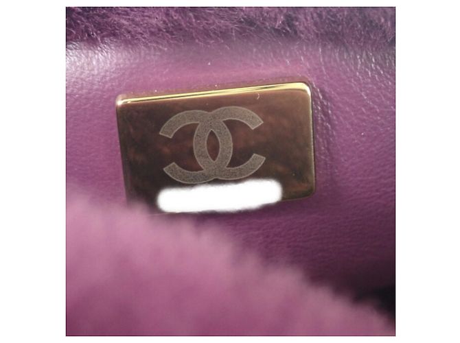 Borsa Satchel Chanel Coconing Single Flap in shearling matelassé Viola Porpora - vista 6