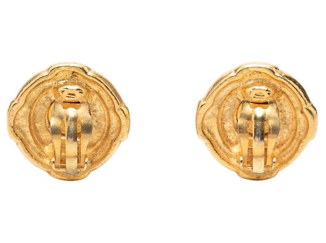 Orecchini a clip rotondi Chanel CC placcati oro D'oro - vista 2