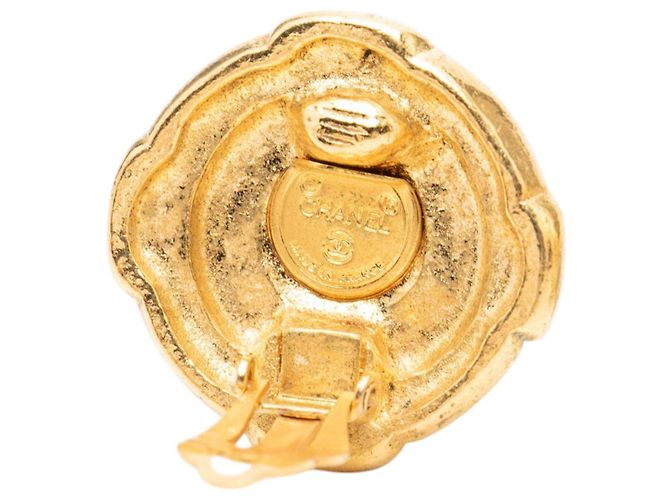 Orecchini a clip rotondi Chanel CC placcati oro D'oro - vista 3