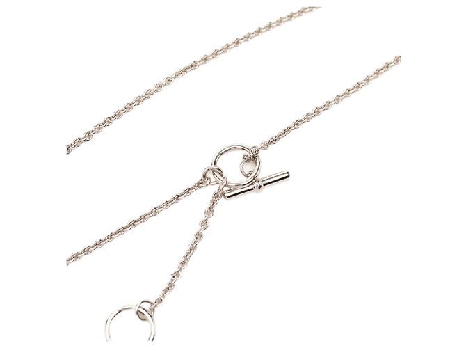 Collana con pendente Mini Maillon Hermès placcata in palladio argentata Argento - vista 4