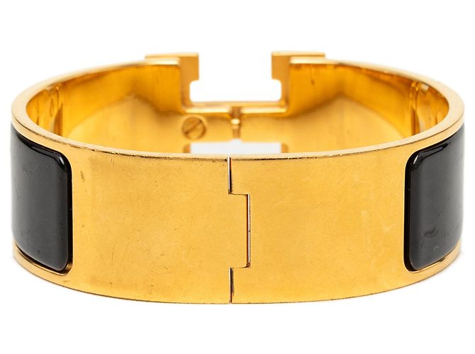 Bracciale Hermès Clic Clac H Largo in Smalto Nero PM - vista 3