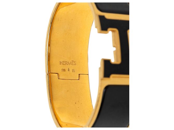 Bracciale Hermès Clic Clac H Largo in Smalto Nero PM - vista 6