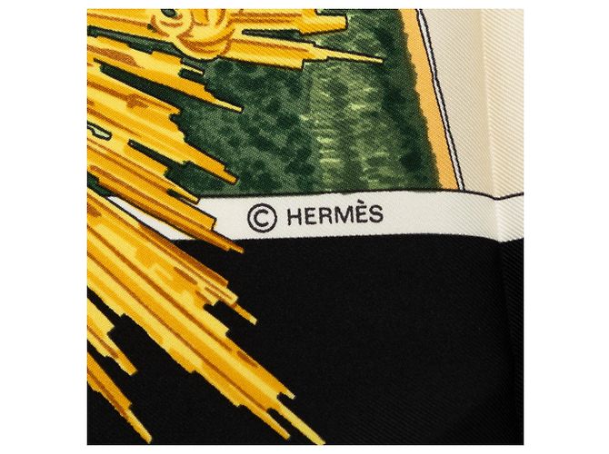 Pañuelo de seda Hermès Sanssoucy Negro 90 - vista 3