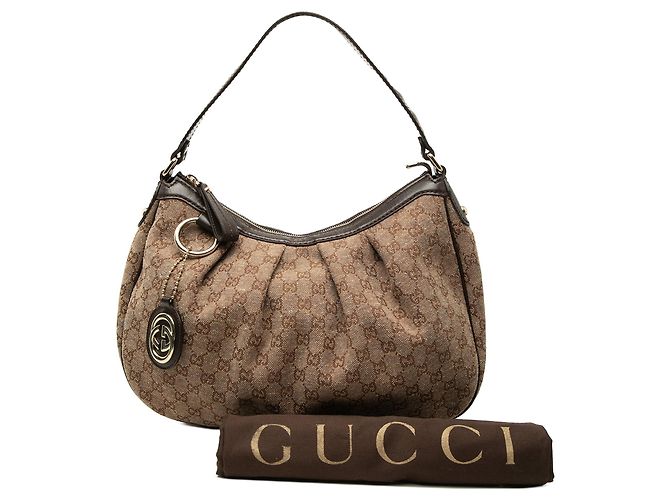 Borsa a tracolla Gucci GG Canvas Sukey Beige - vista 7