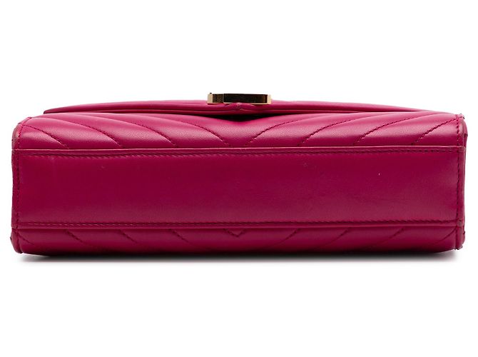 Autre Marque Borsa Busta Saint Laurent Small in pelle di vitello Chevron Monogram Rosa - vista 3