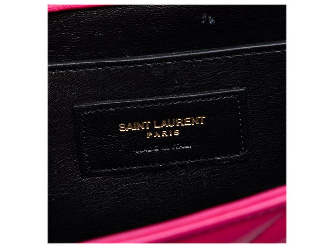 Autre Marque Borsa Busta Saint Laurent Small in pelle di vitello Chevron Monogram Rosa - vista 5