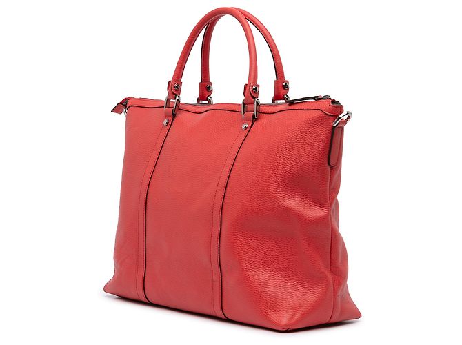 Borsa Satchel Gucci in pelle rossa con ciondolo GG Rosso - vista 2