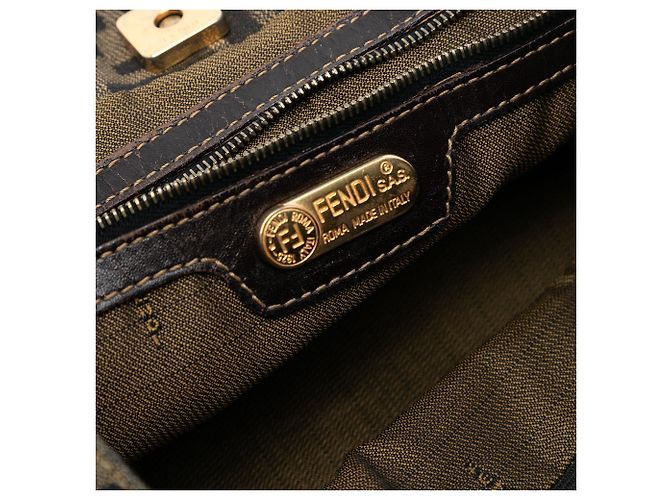 Borsa Tote Fendi Small Zucca Canvas Marrone - vista 5
