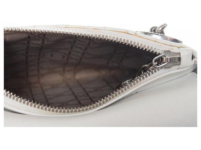 Christian Dior, borsa Cannage lady a doppia catena Argento Bianco - vista 8