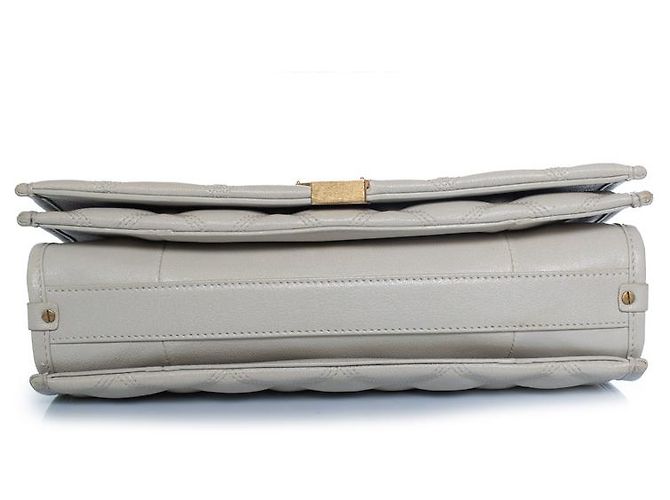 Autre Marque Saint Laurent, mala becky em pele acolchoada bege - vista 4