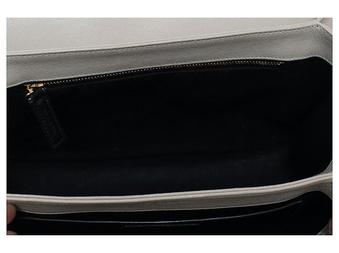 Autre Marque Saint Laurent, mala becky em pele acolchoada bege - vista 5