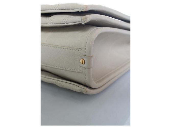 Autre Marque Saint Laurent, mala becky em pele acolchoada bege - vista 8