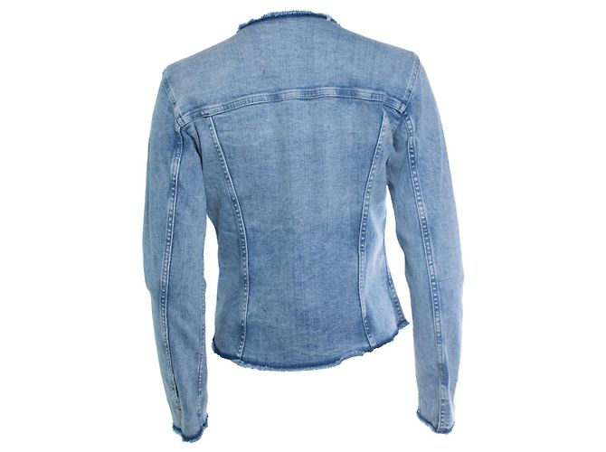 7 for all mankind, Denimjacke mit rohen Kanten Blau - Ansicht 3