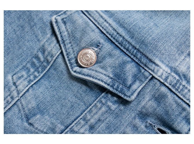 7 for all mankind, Denimjacke mit rohen Kanten Blau - Ansicht 5